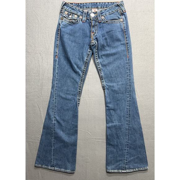 True Religion Rainbow Joey Flare Jeans Womens Size 28 - Picture 5 of 15